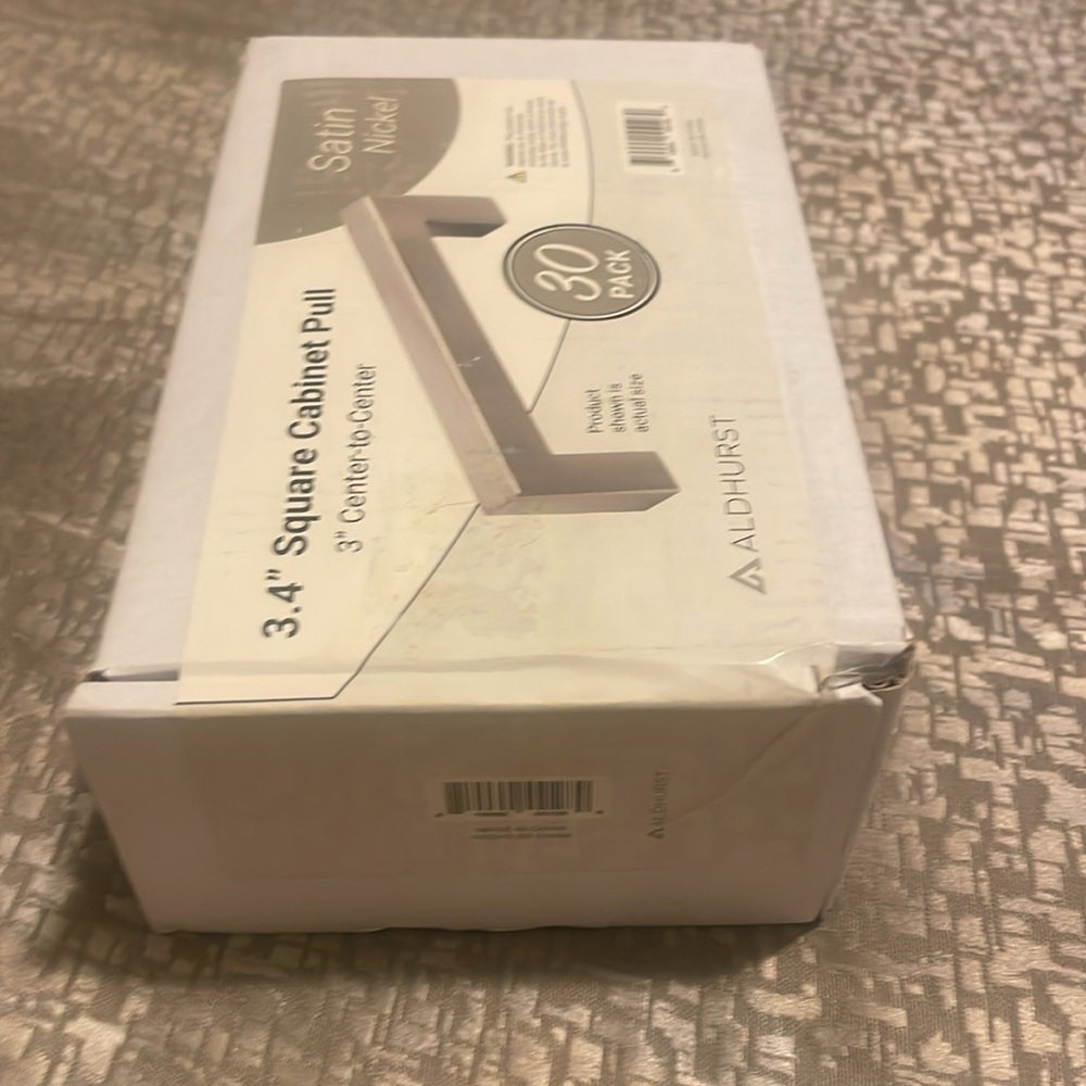 NEW IN BOX 30 3.4 Square Cabinet pull 3” Center to Center Satin Nickel - Picture 3 of 16